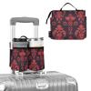 Travel Drink Cup Holder Foldable Fleur-de-lis Simple Line Art Valentine's Day Airplane Travel Accessories Hold Two Coffee Mugs for Suitcase Attachemt view 2