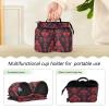Travel Drink Cup Holder Foldable Fleur-de-lis Simple Line Art Valentine's Day Airplane Travel Accessories Hold Two Coffee Mugs for Suitcase Attachemt view 4