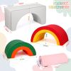 Asweets 4 in 1 Rainbow Foam Climbing Blocks for Toddlers, Indoor Soft Climb and Crawl Play Climbing Toys for Creativity & Imagination, Recognize Color(Red-Blue) view 2