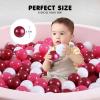 GUESVOT Play Ball Pit Balls for Kids, Plastic 2.2 Inch Balls, 100 Pack, Bright Colors, Phthalate and BPA Free, Includes a Reusable Storage Bag with ZipperRed Mix view 3