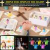 CroBlissful 30 Sets Mini Jesus Figurines Bulk Glow in The Dark with Let Your Light Shine Cards Jesus Figures Toys for Christian Sunday School Religious Gifts Easter Egg Stuffers(Open Your Arms) view 4