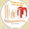 20 Pack Wooden Train Track Bridge Include 6 Train Track Bridge Support 12 Straight Track 2 Ascending Tracks Wood Track Pieces Compatible with Most Train Tracks view 2