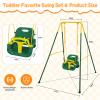 3-in-1 Toddler Swing, Foldable Indoor & Outdoor Baby Swing, Multifunctional Swings for Children 6 Months and Older, Easy to Assemble and Store for Backyard Play (Green) view 2
