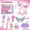 TUZT Walking Talking Remote Control Unicorn Toy for Girl Age 4-6, Electronic Interactive Plush Unicorn with Leash & Costume, Pretend Play Pet Care Toy Birthday Gift for Toddler Kid Girl Age 3 4 5 6 7 view 2