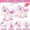 TUZT Walking Talking Remote Control Unicorn Toy for Girl Age 4-6, Electronic Interactive Plush Unicorn with Leash & Costume, Pretend Play Pet Care Toy Birthday Gift for Toddler Kid Girl Age 3 4 5 6 7 view 3