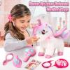 TUZT Walking Talking Remote Control Unicorn Toy for Girl Age 4-6, Electronic Interactive Plush Unicorn with Leash & Costume, Pretend Play Pet Care Toy Birthday Gift for Toddler Kid Girl Age 3 4 5 6 7 view 4