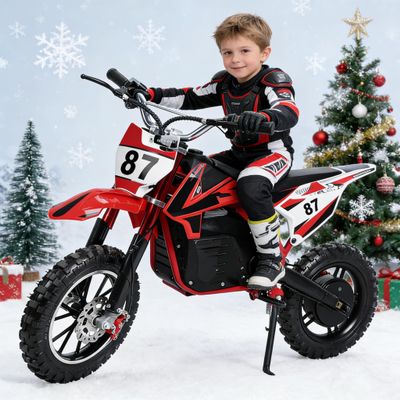 Awjaisca Electric Dirt Bike for Kids - Mini Motocross Off Road Motorcycle, 36V 500W Pocket Motorbike, High Speed 25KM/H, 10-Inch Wheels-Kids Electric Dirt Bike