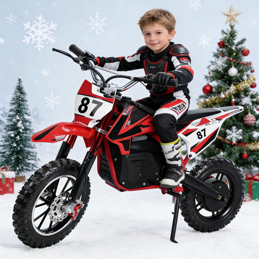 Awjaisca Electric Dirt Bike for Kids - Mini Motocross Off Road Motorcycle, 36V 500W Pocket Motorbike, High Speed 25KM/H, 10-Inch Wheels-Kids Electric Dirt Bike