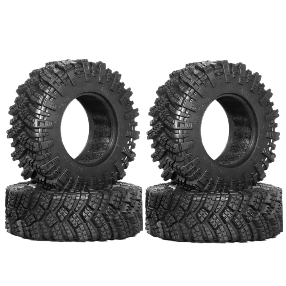 4pcs 98mm Soft Rubber Tire Wheels 1/10 Scale RC Crawler Cars Compatible with Pro