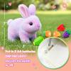Easfan Walking Rabbit with Carrot nteractive Electronic Pet Plush Bunny Toy with Sounds and Movements Hoping Rabbit Ears Moving Educational Plush Toy Easter Birthday Gifts for Kids Girls, 7'',Rainbow view 3
