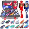 Battling Tops Box Set, Burst Gyro Toys 12 Spinning Tops + 2 Launchers + Stickers Combat Battling Game with Portable Box Gift for Kids Children Boys view 1
