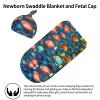 WZYCWB Submarine Reef Fish Universal Swaddle Blanket for Baby, Swaddle Receiving Blanket for Baby, Newborn Receiving Set with Matching Head Cap, view 2