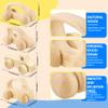 Fahacop 4 Pieces Wooden Toy Cars Mini Push Wood Truck Car Natural Wood Toys for Baby Toddler Birthday Party Gifts Nursery Decoration, 4 Styles view 2