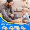 Fahacop 4 Pieces Wooden Toy Cars Mini Push Wood Truck Car Natural Wood Toys for Baby Toddler Birthday Party Gifts Nursery Decoration, 4 Styles view 4