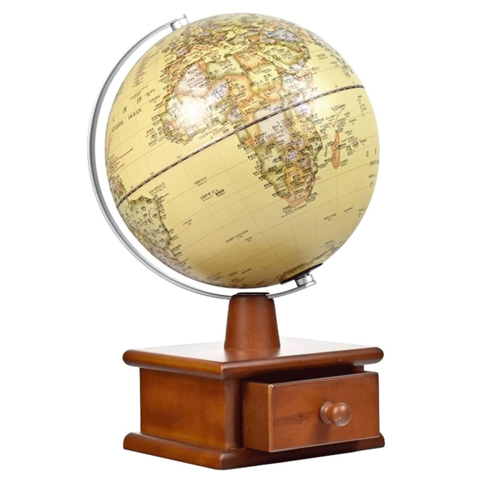 Geographic Globes Illumination Globe With Wooden Drawer Stand Globes Hd Embossed World Globe Touch Night Light Desktop Geographic Globes Fun