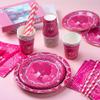 162PCS Hot Pink Happy Birthday Party Supplies Set, Paper Plates, Cups, Napkins, Utensils, Tablecloth, Serves 20 view 3