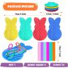 4 Pcs Easter Bunny Sensory Activity Board Toys Double-Side Silicone Fidget Toy for Kids Boys Girls Calming for Anxiety Easter Basket Stuffers Eggs Fillers Party Favors Gifts view 2