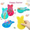 4 Pcs Easter Bunny Sensory Activity Board Toys Double-Side Silicone Fidget Toy for Kids Boys Girls Calming for Anxiety Easter Basket Stuffers Eggs Fillers Party Favors Gifts view 3