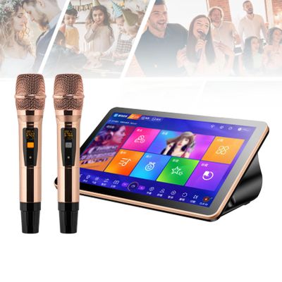 JTYMZYY All in One Karaoke Machine, 18.5 Inch Touch Screen Phone Remote & App Control Karaoke Machine with Wireless Mic, KTV Singing Karaoke Player for Family Bar Home Party,4TB