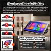 JTYMZYY All in One Karaoke Machine, Karaoke Machines with Lyrics Display Screen, Touch Screen Phone Remote & App Control Karaoke Machine with Wireless Mic, KTV Singing Karaoke Player,3TB view 3