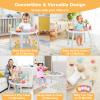 HONEY JOY Baby Activity Center, 5 in 1 Infant Jumper & Standing Play Table w/ 360 Rotary Seat, 6 Toys, 3 Adjustable Heights, Lights, Music & Sounds, Activity Center for Babies 6-36 Months (White) view 3