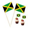 100 Pcs Jamaica Flag Jamaican Toothpick Flags, Cocktail Picks Mini Stick Cupcake Toppers Country Picks Party Decoration Celebration Cocktail Food Bar Cake Flags  view 1