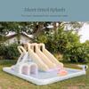 PLAYSMOL Splash Water Bounce House with Dual Slides, Inflatable Water Slide Park with Tunnels, Climbing Wall, Basketball Hoop, Ring Toss, & Sprayer, Ages 3-8 view 2