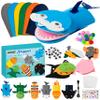 WATINC 6Pcs Hand Puppet Making Kit, Art Craft Felt Sock Puppet Toys, Creative DIY Make Your Own Pompoms Wiggle Googly Eyes Storytelling Role Play Party Supplies Gift for Girls Boys (Ocean Animals) view 1