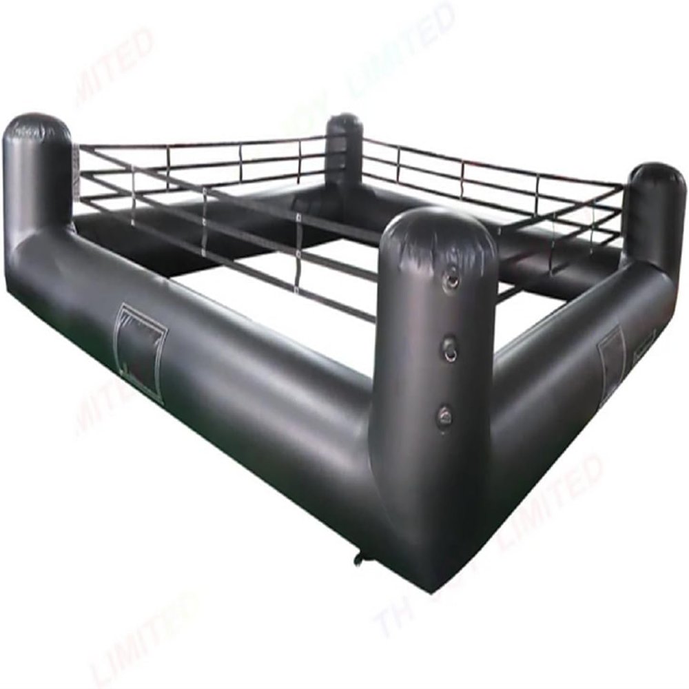 Vinfgoes Inflatable Game Interactive Inflatable Boxing Ring Sport Court Inflatable Wrestling Ring Games Joust Games Field for Kids and Adults (Black, 19.7x19.7x4.4FT)