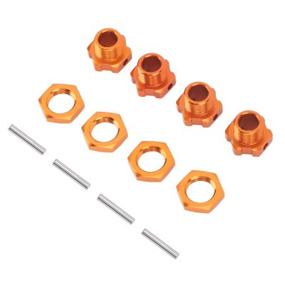 4PCS 17mm Hex Wheel Hub Adapter Aluminum Alloy Orange Hex Drive Hub Adapter for ZD Racing 9116 08427 1/8 RC Car