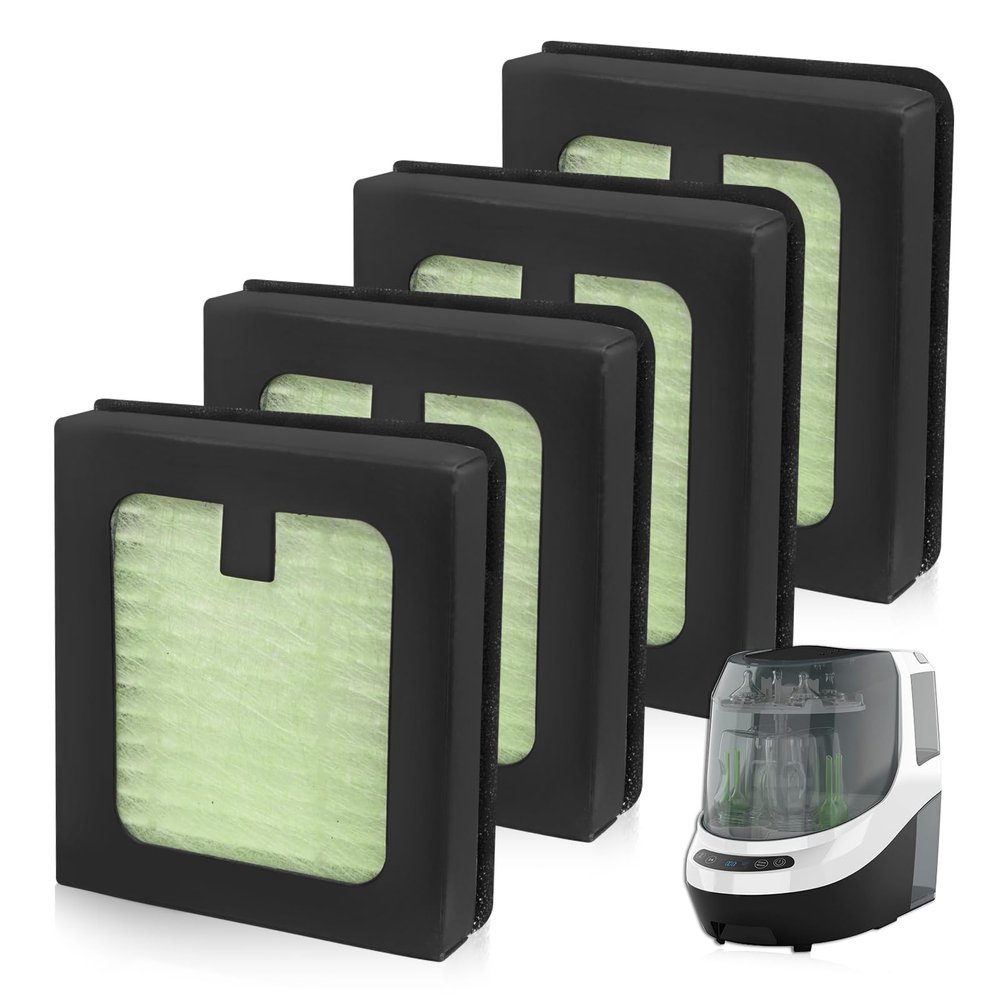 4 Pack HEPA Filter Replacement Compatible with Baby Brezza Bottle Dryer Advanced and Baby Brezza Bottle Washer Pro