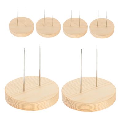 Anneome 6pcs Wooden Doll Display Stand Natural Base for Crochet Dolls Stable Support for Displaying Handmade Craftsmanship for Showcasing Collectibles and Puppets