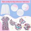 100 Days of School Old Lady Costume Set with Granny Dress Cardigan Old Lady Wig Glasses Grandma Dress Up Outfits 13Pcs (White M) 100day-C-WhiteCamellia-M view 3