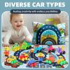 ALASOU 12 PCS Soft Rubber Car Toys for 1 Year Old Boy with Playmat/Storage Bag|Baby Toys 1 Year Old Boy Gifts for Toddler Toys 1-2|1st Birthday Gift for Infant 12 18 Months view 2