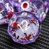 ARUOHHA DND Resin Dice Plum Blossom Liquid Core Silver Purple Sharp Edged Polyhedral Dragons Dice Set with Gift Box, Dungeons D and D Dice Compatible with D&D Role Playing Game D20 D12 D8 D6 D4 view 4