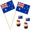 100 Pcs Australia Flag Australian Toothpick Flags, Cocktail Picks Mini Stick Cupcake Toppers Country Picks Party Decoration Celebration Cocktail Food Bar Cake Flags view 1