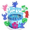 10pcs Glitter Cartoon Birthday Decorations Cake Toppers, Cute Cartoon Birthday Party Cake Decorations For Boys Girls Birthday Party Baby Shower Party view 1
