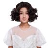 Edivd Girls Brown Wig Kids Short Brown Wavy Curly Wig for Halloween Cosplay Party Heat Resistant Synthetic Wigs with Wigs Cap view 1