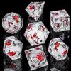 ARUOHHA DND Resin Dice Plum Blossom Liquid Core White Sharp Edge Dragons Polyhedral Dice Set with Gift Box, Compatible with D&D Role Playing Game Dungeons D and D Dice Set D20 D12 D10 D6 view 2