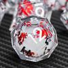 ARUOHHA DND Resin Dice Plum Blossom Liquid Core White Sharp Edge Dragons Polyhedral Dice Set with Gift Box, Compatible with D&D Role Playing Game Dungeons D and D Dice Set D20 D12 D10 D6 view 4