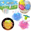 Easter Party Favors Basket Stuffers for Toddler Boys Girls,12 Pack Light up Spinning Tops Toys with Music, Easter Egg Hunt Supplies Goodie Treat Bag Pinata Fillers Classroom Prize Gift Stuff for Kids view 1