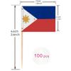 100 Pcs Philippines Flag Filipino Toothpick Flags, Cocktail Picks Mini Stick Cupcake Toppers Country Picks Party Decoration Celebration Cocktail Food Bar Cake Flags  view 2