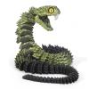 3D Printed Snake 3D Printed Animals 3D Printed Articulated Snake A Snake with Teeth, Perfect Desk Pet for Animal Collectors,3D Printed Snake Toys (Black Gold) view 1