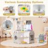 Costzon Corner Play Kitchen, Wooden Kids Kitchen Playset w/Water Circulation, Real Light & Sound, Microwave, Range Hood, Stove, Oven, Toy Kitchen Set for Kids Toddlers, Gift for Boys Girls 3+ (Grey) view 4