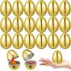 20pcs Golden Easter Eggs, 2.4in Fillable Egg Plastic Eggs Bulk Easter Decorations for DIY Crafts Party Basket Fillers Photo Props Egg Hunt view 1