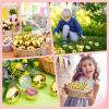 20pcs Golden Easter Eggs, 2.4in Fillable Egg Plastic Eggs Bulk Easter Decorations for DIY Crafts Party Basket Fillers Photo Props Egg Hunt view 4