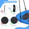 40 Inch Tree Swing, Saucer Swing for Kids Outdoor, Round Swings with Hanging Straps, Adjustable Rope Easy to Assembly (Blue) view 2
