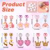 6 Pairs Clip On Drop Earrings, Colorful Non-Pierced Clip On Earrings Resin Rainbow Crown Flower Heart Clip On Earrings Ear Clips for Girls Kids Toddler Dress Up Princess Jewelry Accessories view 2