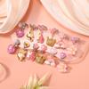 6 Pairs Clip On Drop Earrings, Colorful Non-Pierced Clip On Earrings Resin Rainbow Crown Flower Heart Clip On Earrings Ear Clips for Girls Kids Toddler Dress Up Princess Jewelry Accessories view 3