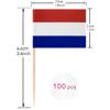 100 Pac Netherlands Flag Dutch Toothpick Flags, Cocktail Picks Mini Stick Cupcake Toppers Country Picks Party Decoration Celebration Cocktail Food Bar Cake Flags view 2